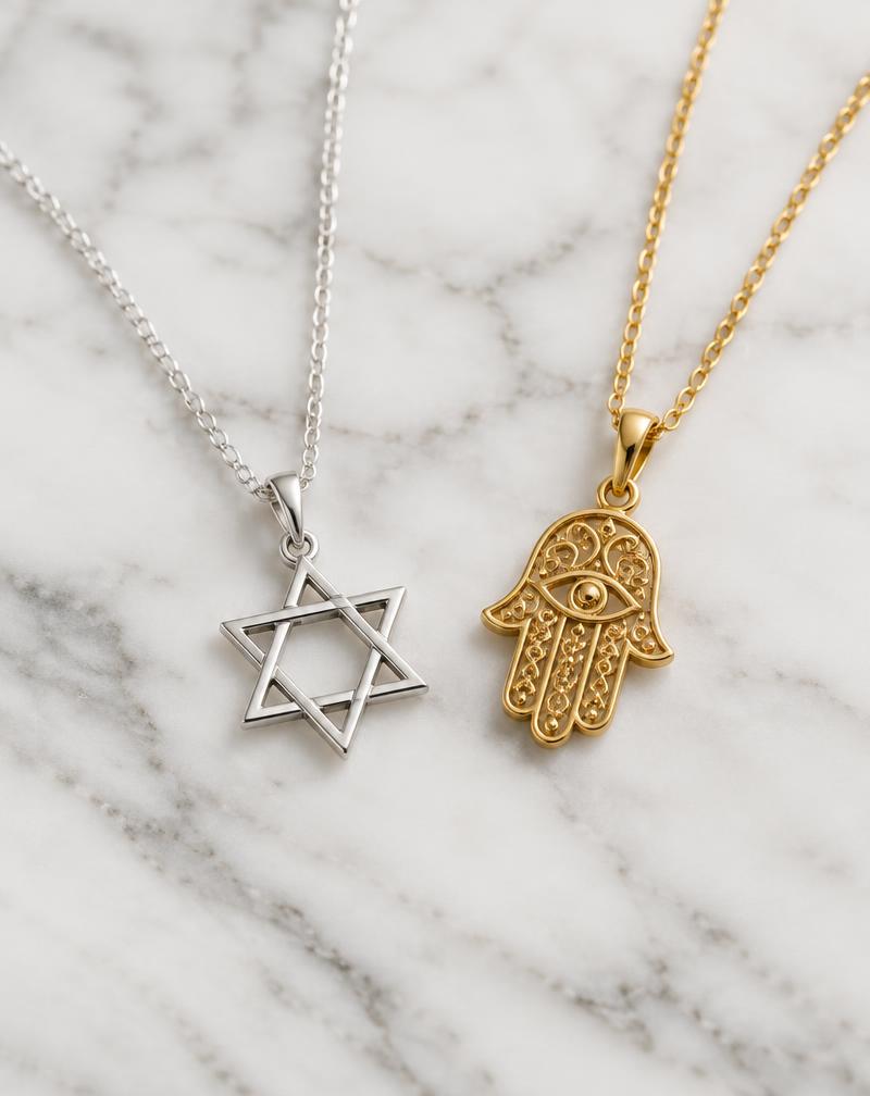 תכשיטי יודאיקה – מגן דוד וחמסה